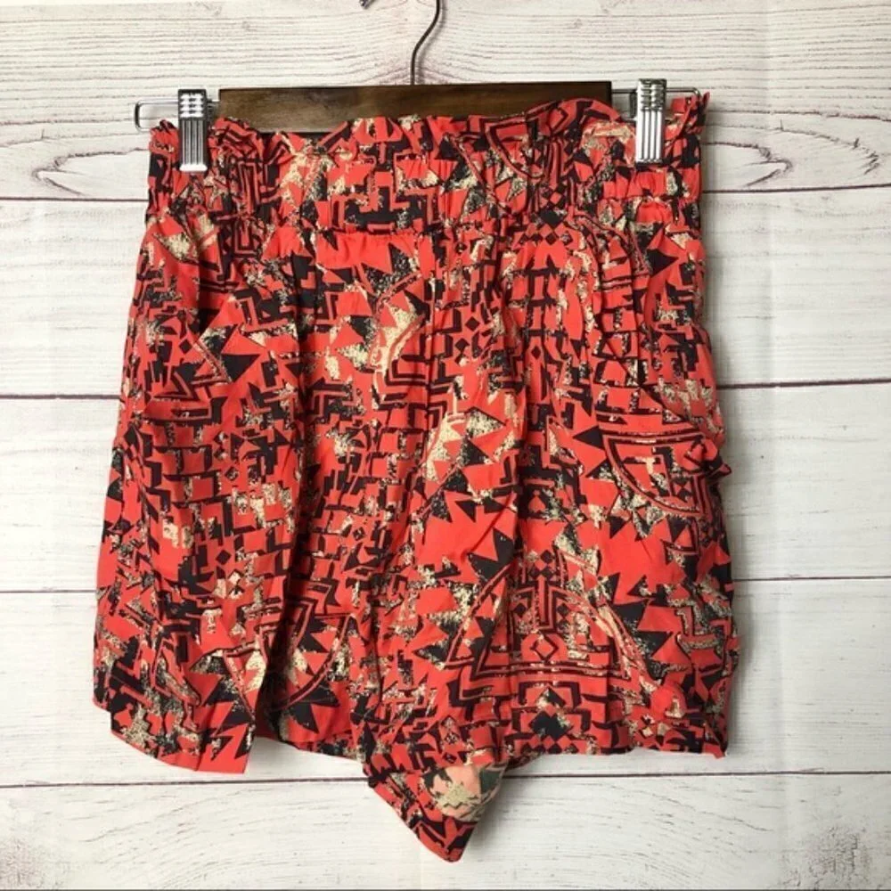 Dolce Vita Red‎ Macie Aztec Printed Soft Shorts Elastic Waist M